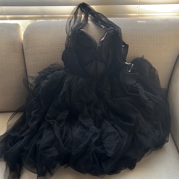 Akira Tulle Halter Mini Dress -Black -Brand New - Picture 3 of 9